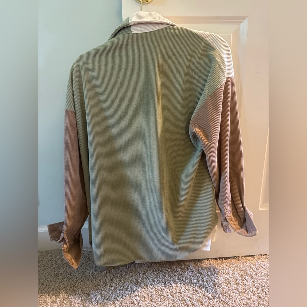 Colorblock Corduroy Button-Up - Picture 2 of 2